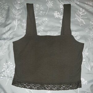 Olive Green Crop Top